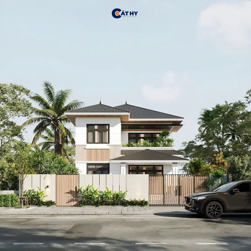 Mẫu biệt thự mái Nhật - 9x12m